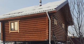 Баня из оцилиндрованного бревна под ключ в Елабуге - от 136188 рублей